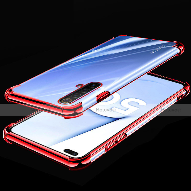 Ultra-thin Transparent TPU Soft Case Cover H02 for Realme X50m 5G Red