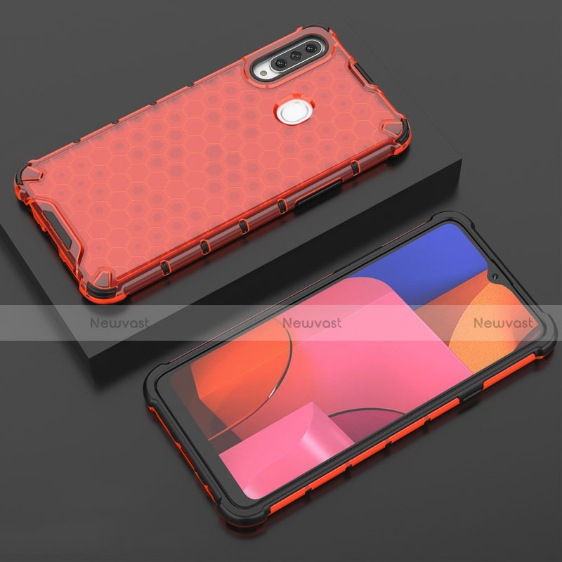 Ultra-thin Transparent TPU Soft Case Cover H02 for Samsung Galaxy A20s Red