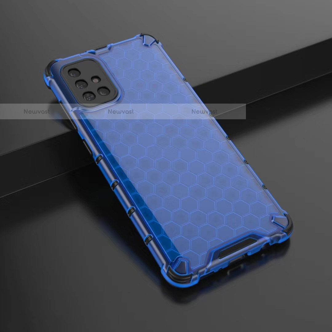 Ultra-thin Transparent TPU Soft Case Cover H02 for Samsung Galaxy A71 4G A715 Blue