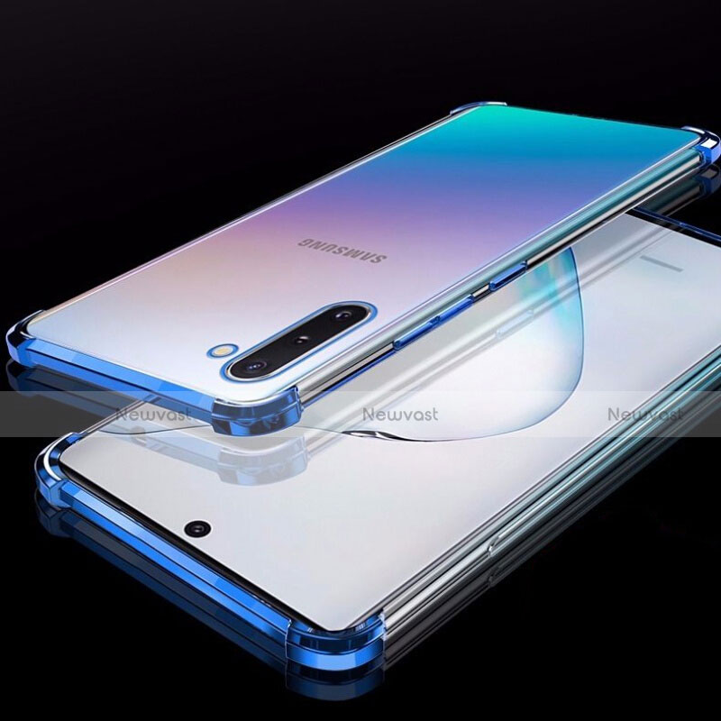 Ultra-thin Transparent TPU Soft Case Cover H02 for Samsung Galaxy Note 10 Blue