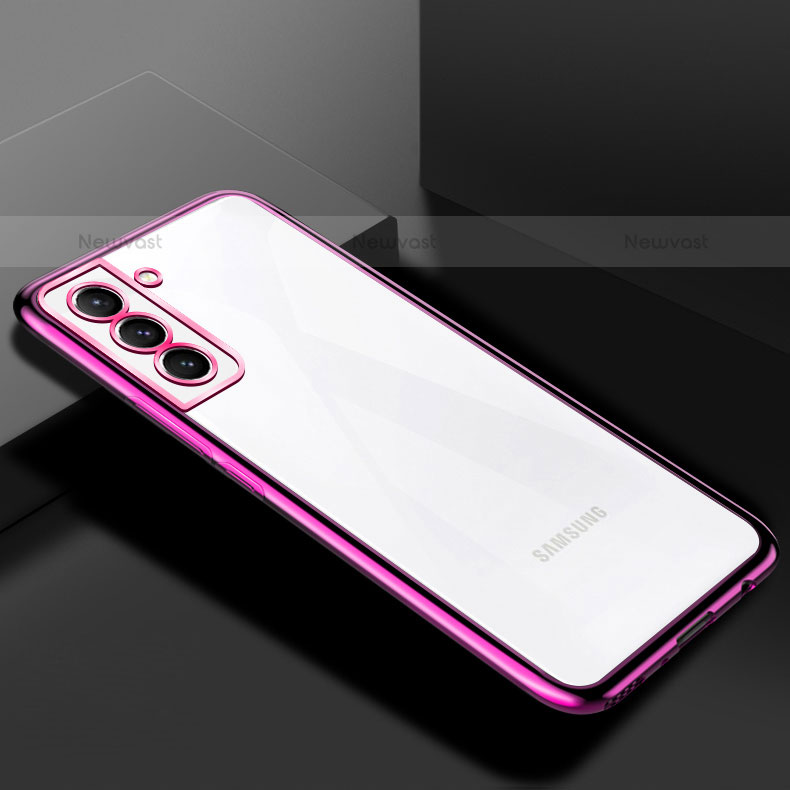 Ultra-thin Transparent TPU Soft Case Cover H02 for Samsung Galaxy S21 5G Purple