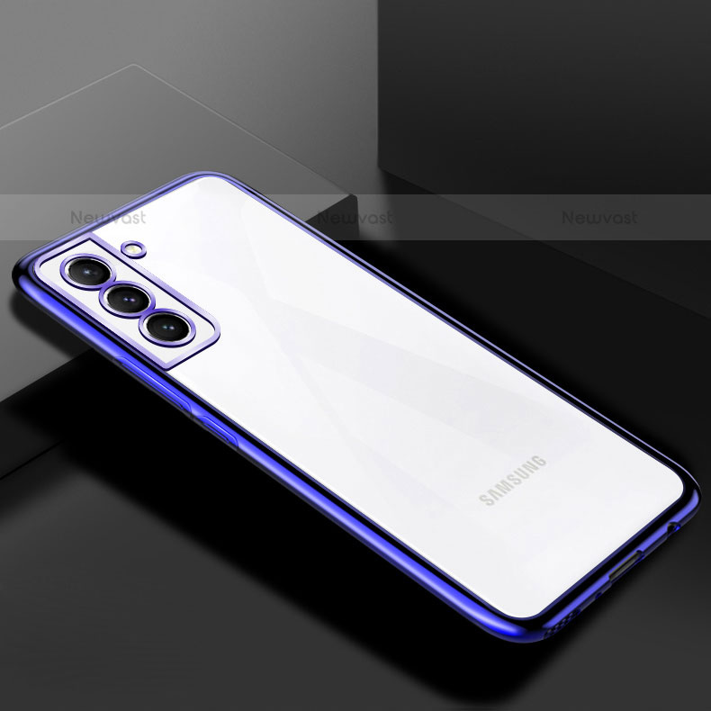 Ultra-thin Transparent TPU Soft Case Cover H02 for Samsung Galaxy S22 5G Blue