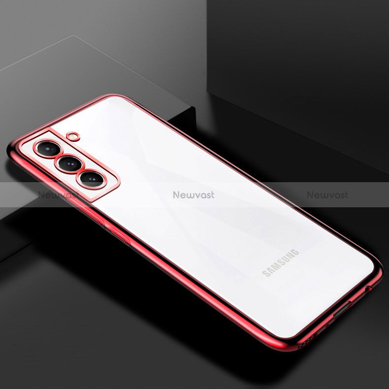 Ultra-thin Transparent TPU Soft Case Cover H02 for Samsung Galaxy S24 5G Red