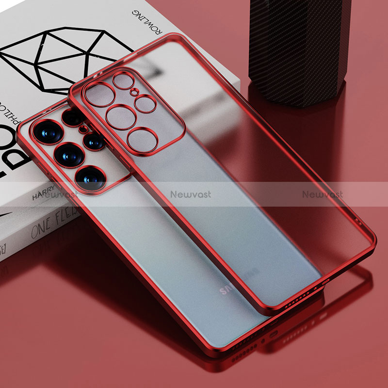 Ultra-thin Transparent TPU Soft Case Cover H02 for Samsung Galaxy S24 Ultra 5G Red