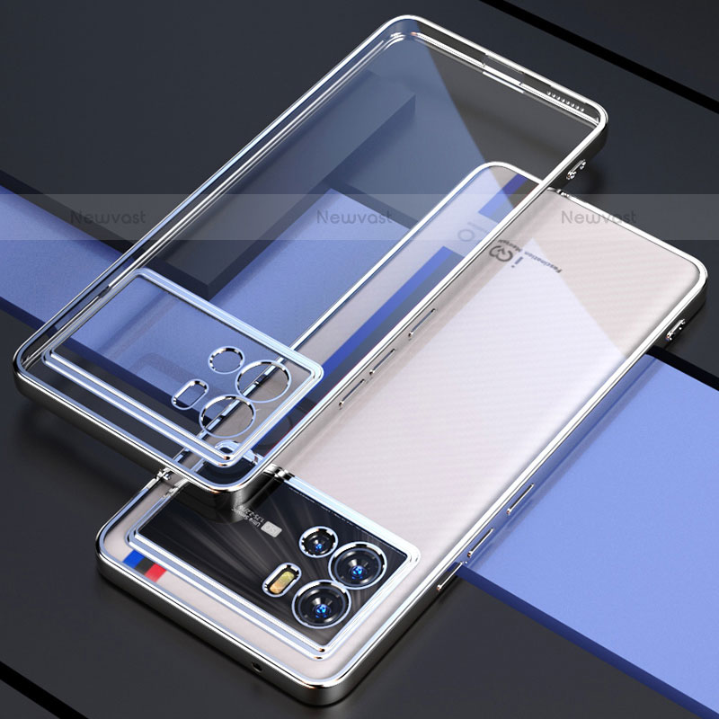 Ultra-thin Transparent TPU Soft Case Cover H02 for Vivo iQOO 9 5G Silver