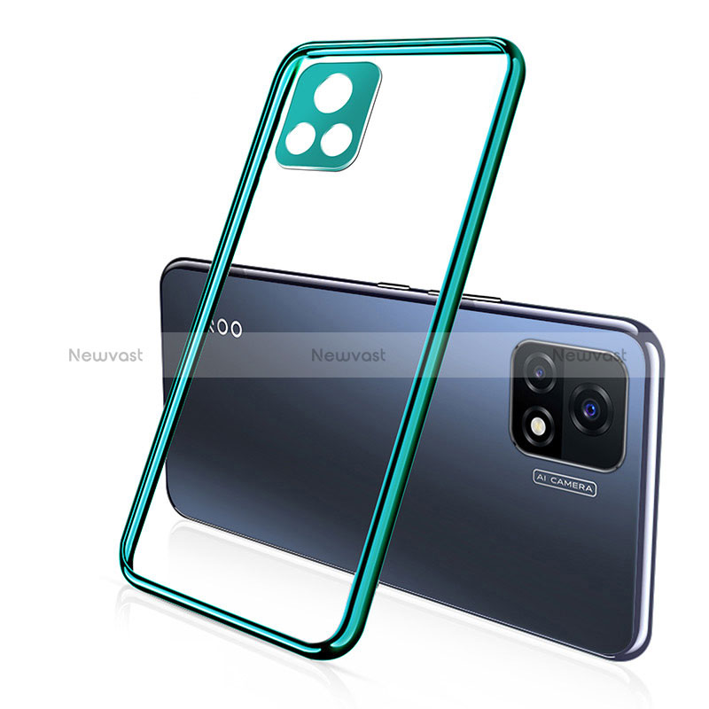 Ultra-thin Transparent TPU Soft Case Cover H02 for Vivo iQOO U3 5G Green