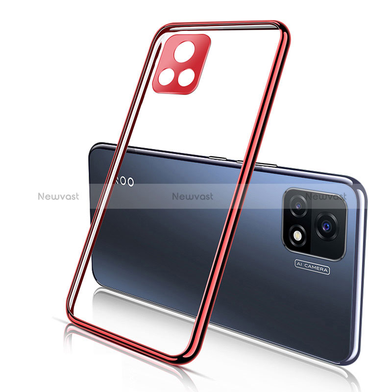 Ultra-thin Transparent TPU Soft Case Cover H02 for Vivo iQOO U3 5G Red