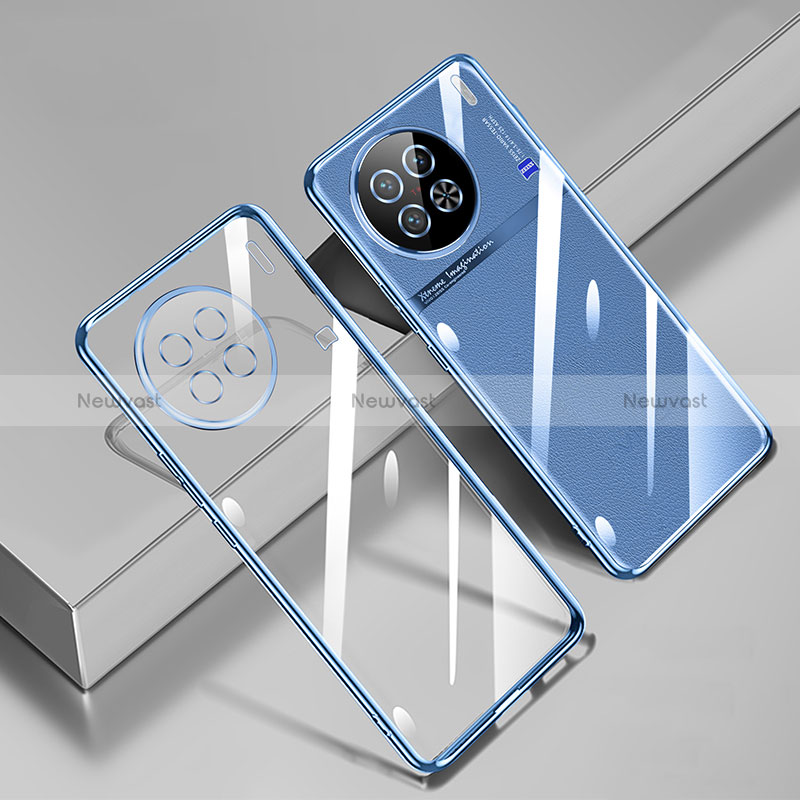 Ultra-thin Transparent TPU Soft Case Cover H02 for Vivo X90 Pro+ Plus 5G Blue