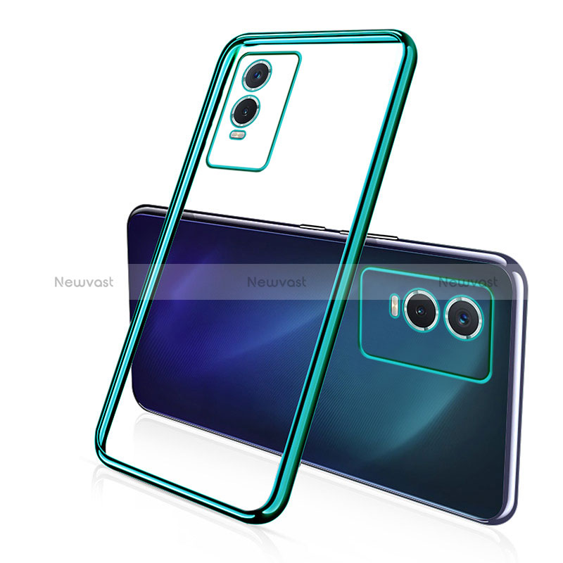 Ultra-thin Transparent TPU Soft Case Cover H02 for Vivo Y74s 5G Green