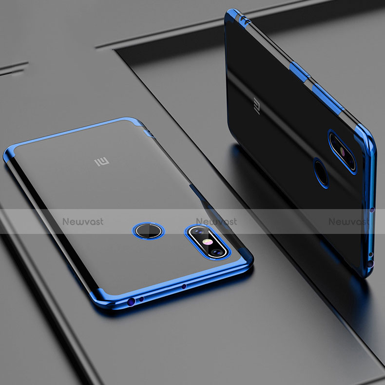 Ultra-thin Transparent TPU Soft Case Cover H02 for Xiaomi Mi Max 3 Blue