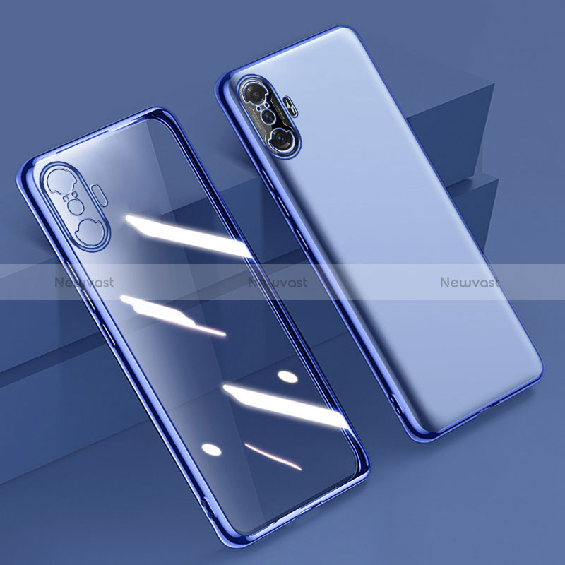 Ultra-thin Transparent TPU Soft Case Cover H02 for Xiaomi Poco F3 GT 5G Blue