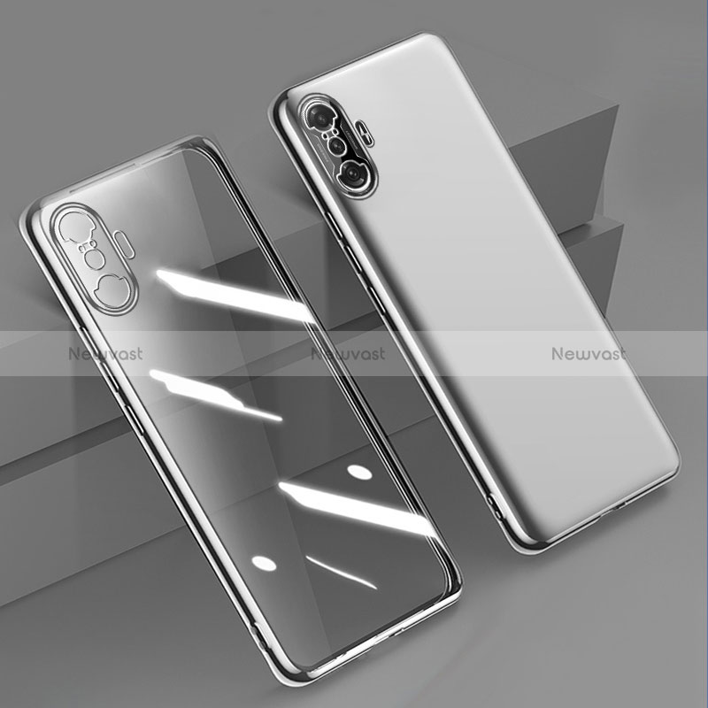 Ultra-thin Transparent TPU Soft Case Cover H02 for Xiaomi Poco F3 GT 5G Silver