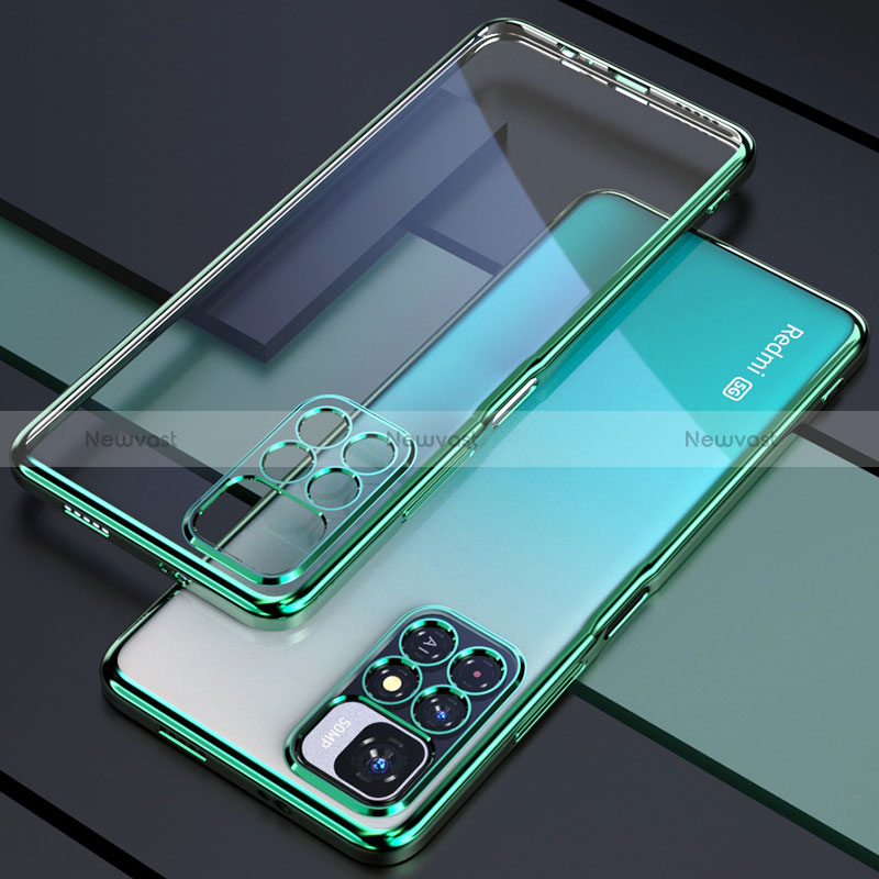 Ultra-thin Transparent TPU Soft Case Cover H02 for Xiaomi Poco M4 Pro 5G Green