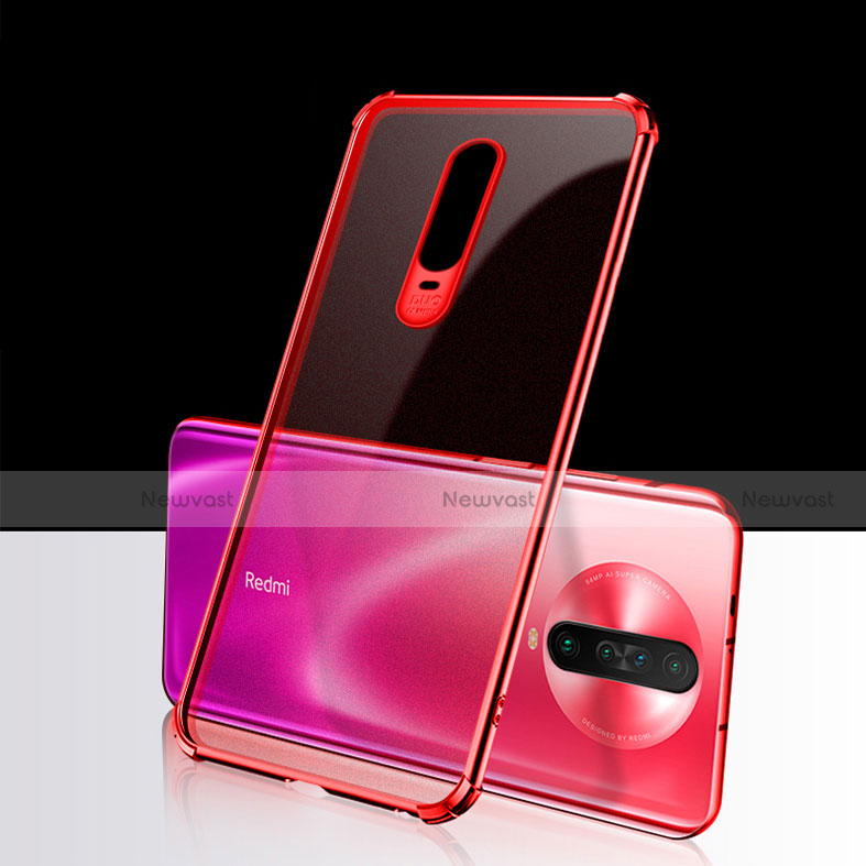 Ultra-thin Transparent TPU Soft Case Cover H02 for Xiaomi Poco X2 Red