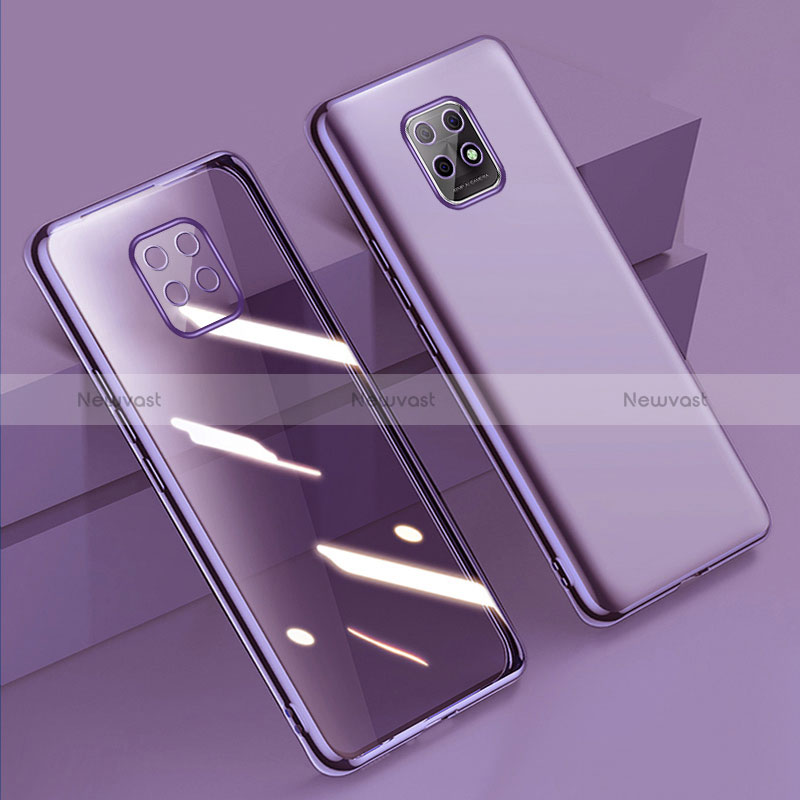 Ultra-thin Transparent TPU Soft Case Cover H02 for Xiaomi Redmi 10X 5G Purple