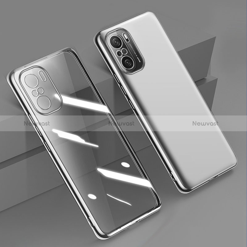 Ultra-thin Transparent TPU Soft Case Cover H02 for Xiaomi Redmi K40 5G Silver