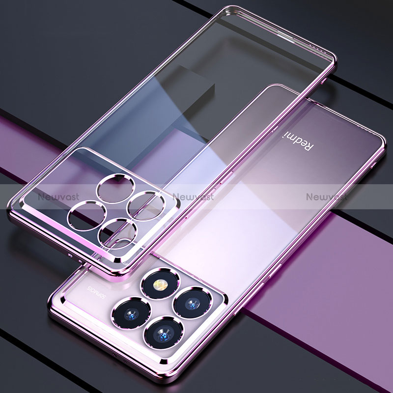 Ultra-thin Transparent TPU Soft Case Cover H02 for Xiaomi Redmi K70 Pro 5G Purple