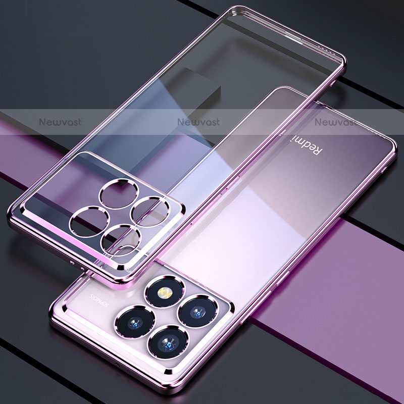 Ultra-thin Transparent TPU Soft Case Cover H02 for Xiaomi Redmi K70E 5G Purple