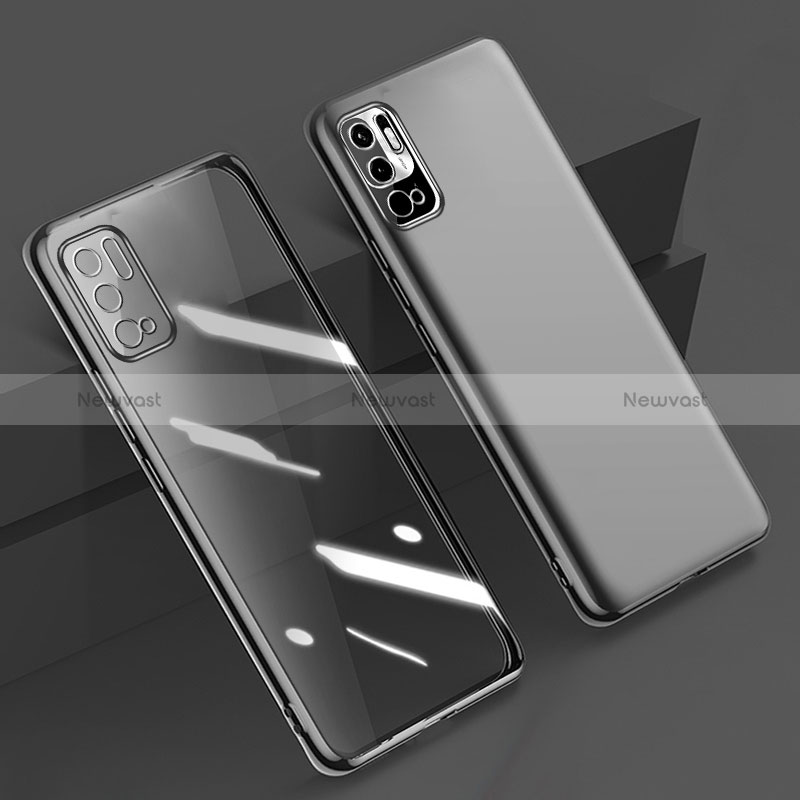 Ultra-thin Transparent TPU Soft Case Cover H02 for Xiaomi Redmi Note 10 5G Black