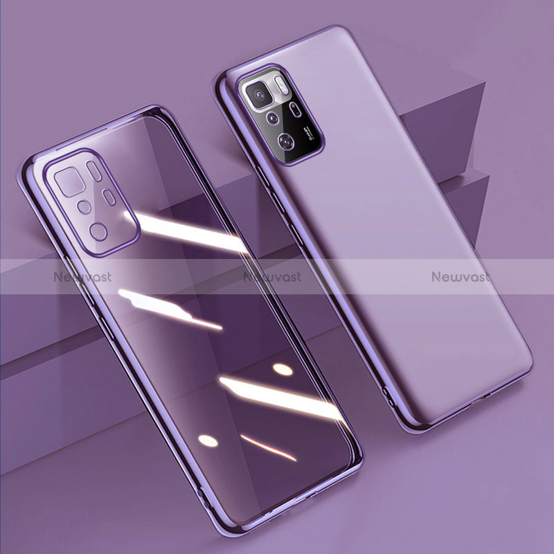 Ultra-thin Transparent TPU Soft Case Cover H02 for Xiaomi Redmi Note 10 Pro 5G Purple