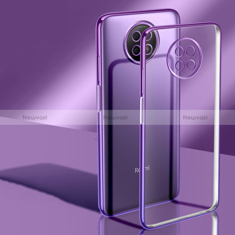 Ultra-thin Transparent TPU Soft Case Cover H02 for Xiaomi Redmi Note 9 5G Purple