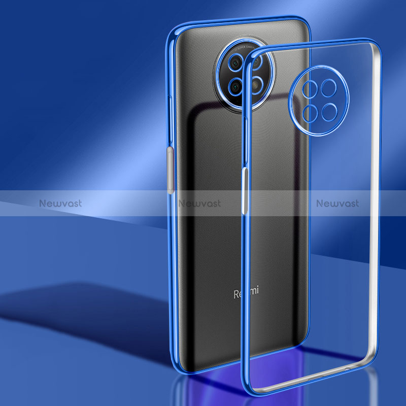 Ultra-thin Transparent TPU Soft Case Cover H02 for Xiaomi Redmi Note 9T 5G Blue