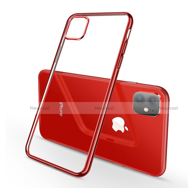 Ultra-thin Transparent TPU Soft Case Cover H03 for Apple iPhone 11 Red