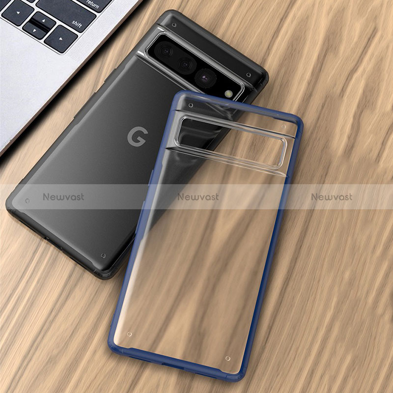 Ultra-thin Transparent TPU Soft Case Cover H03 for Google Pixel 7 Pro 5G Blue