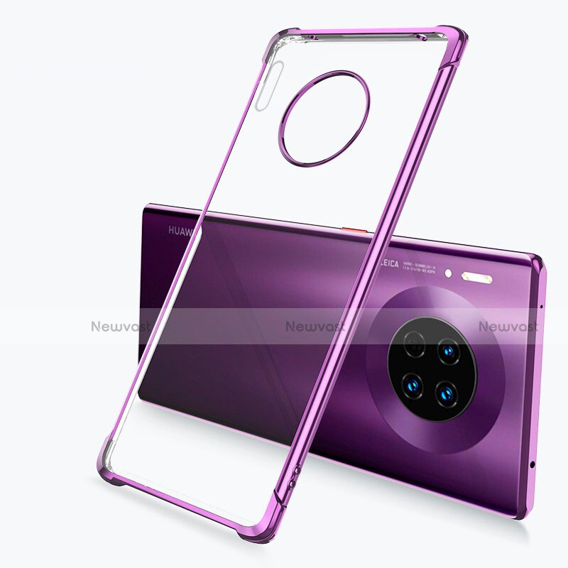 Ultra-thin Transparent TPU Soft Case Cover H03 for Huawei Mate 30 5G Purple