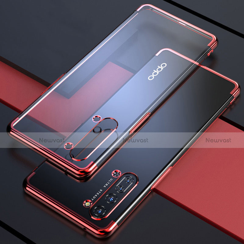 Ultra-thin Transparent TPU Soft Case Cover H03 for Oppo F15 Red