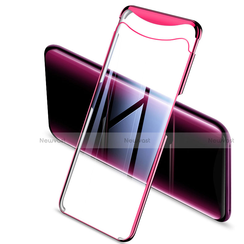 Ultra-thin Transparent TPU Soft Case Cover H03 for Oppo Find X Hot Pink