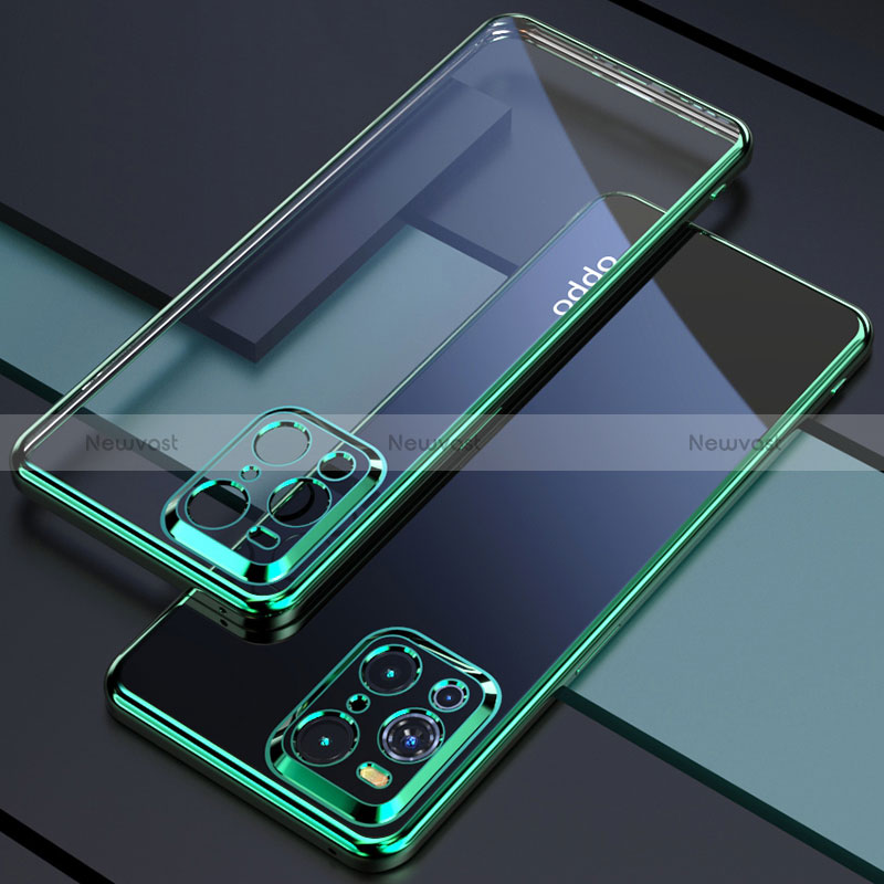 Ultra-thin Transparent TPU Soft Case Cover H03 for Oppo Find X3 5G Green