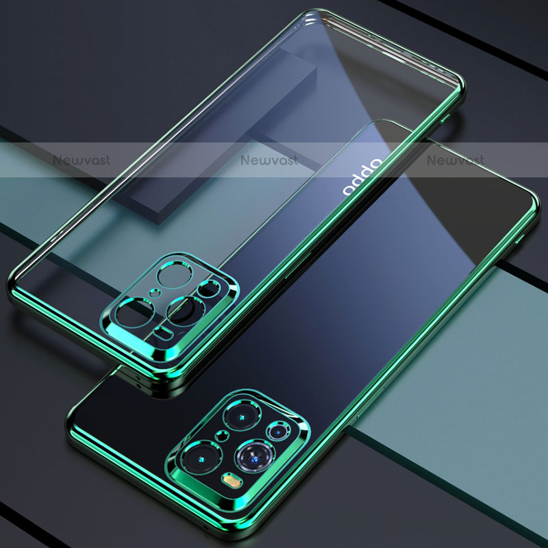 Ultra-thin Transparent TPU Soft Case Cover H03 for Oppo Find X3 Pro 5G Green