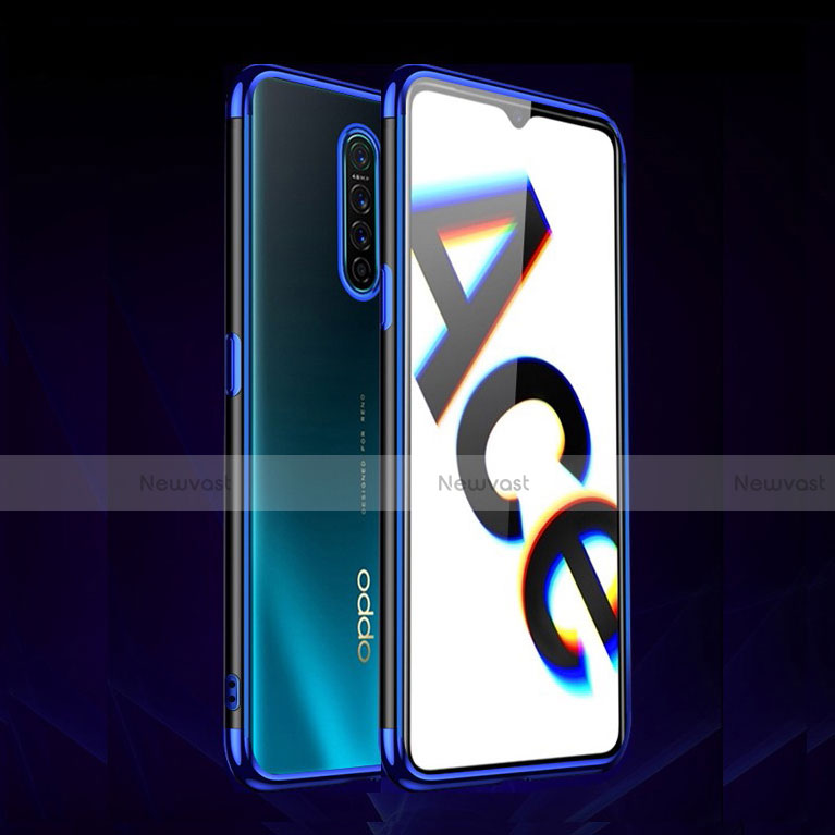 Ultra-thin Transparent TPU Soft Case Cover H03 for Oppo Reno Ace Blue