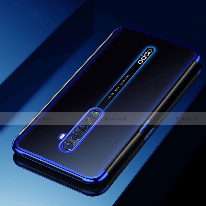 Ultra-thin Transparent TPU Soft Case Cover H03 for Oppo Reno2 Blue