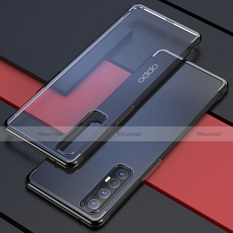 Ultra-thin Transparent TPU Soft Case Cover H03 for Oppo Reno3 Pro Black