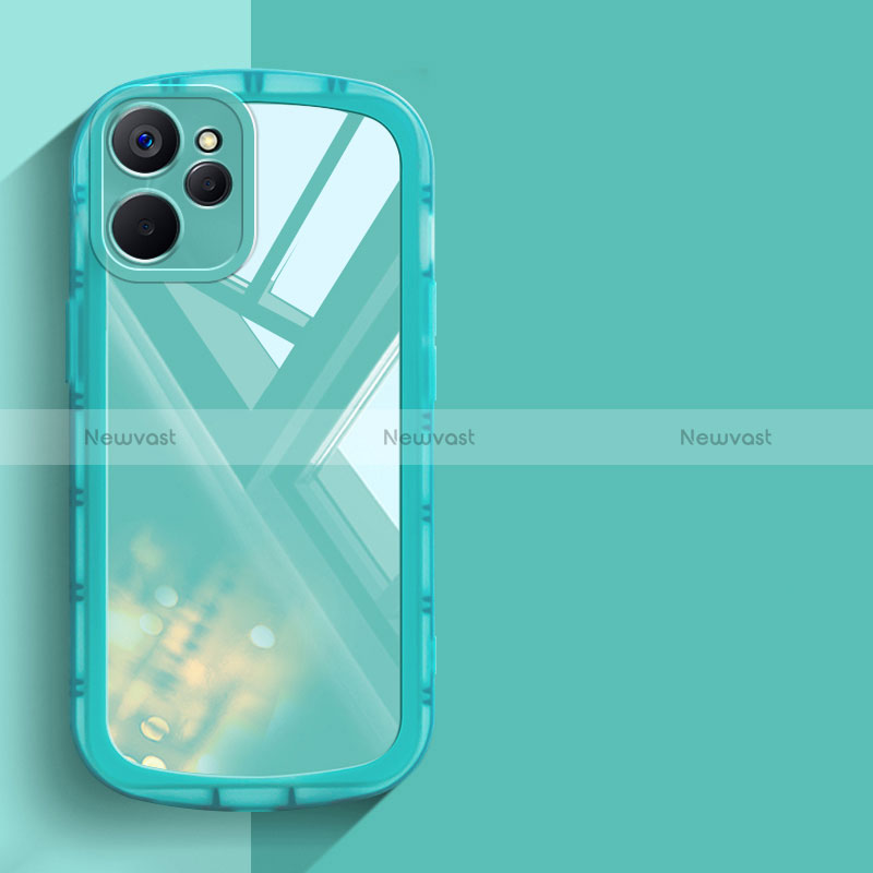 Ultra-thin Transparent TPU Soft Case Cover H03 for Realme 10 5G Cyan