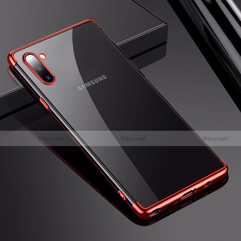 Ultra-thin Transparent TPU Soft Case Cover H03 for Samsung Galaxy Note 10 5G Red