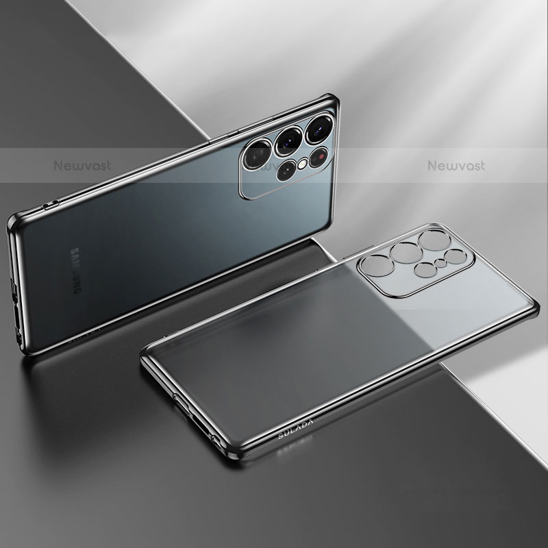 Ultra-thin Transparent TPU Soft Case Cover H03 for Samsung Galaxy S23 Ultra 5G Black