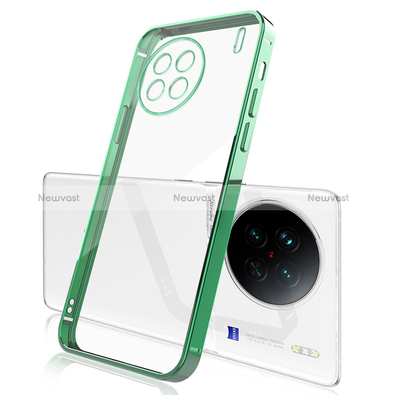 Ultra-thin Transparent TPU Soft Case Cover H03 for Vivo X90 5G Green