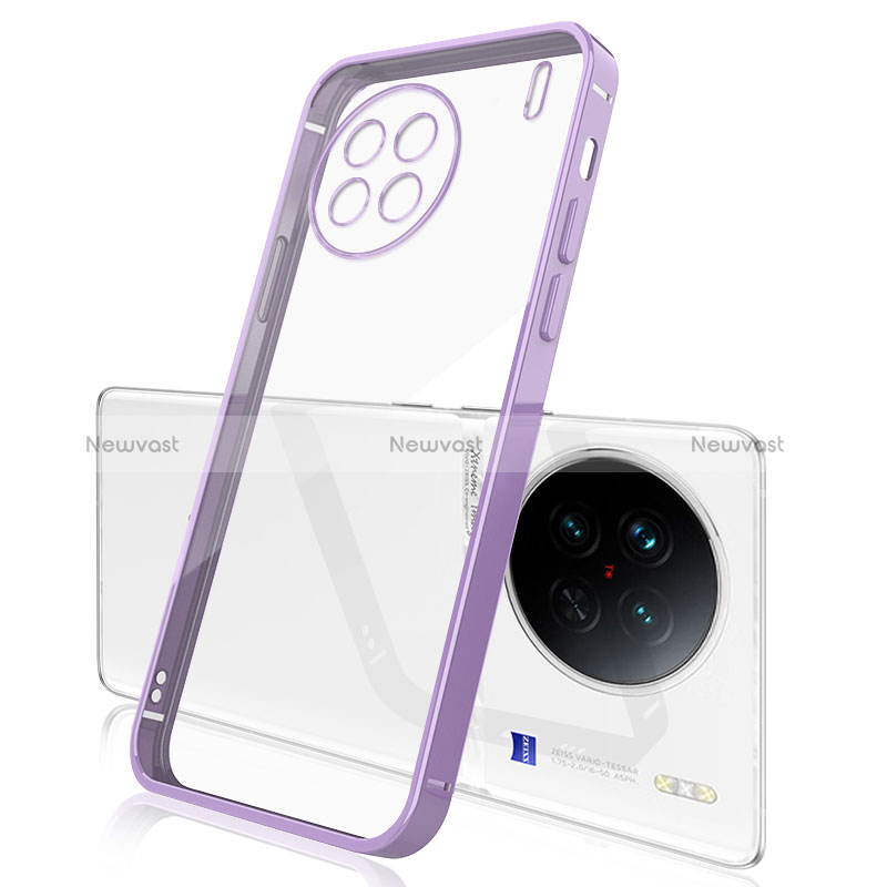 Ultra-thin Transparent TPU Soft Case Cover H03 for Vivo X90 5G Purple