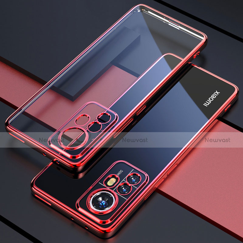 Ultra-thin Transparent TPU Soft Case Cover H03 for Xiaomi Mi 12 5G Red