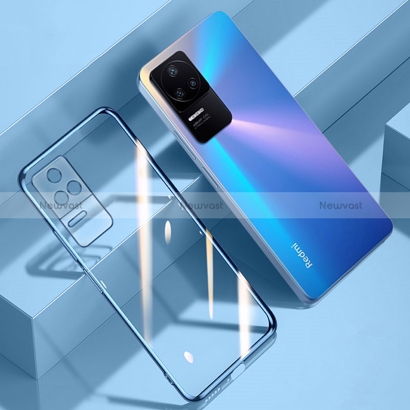 Ultra-thin Transparent TPU Soft Case Cover H03 for Xiaomi Poco F4 5G Blue