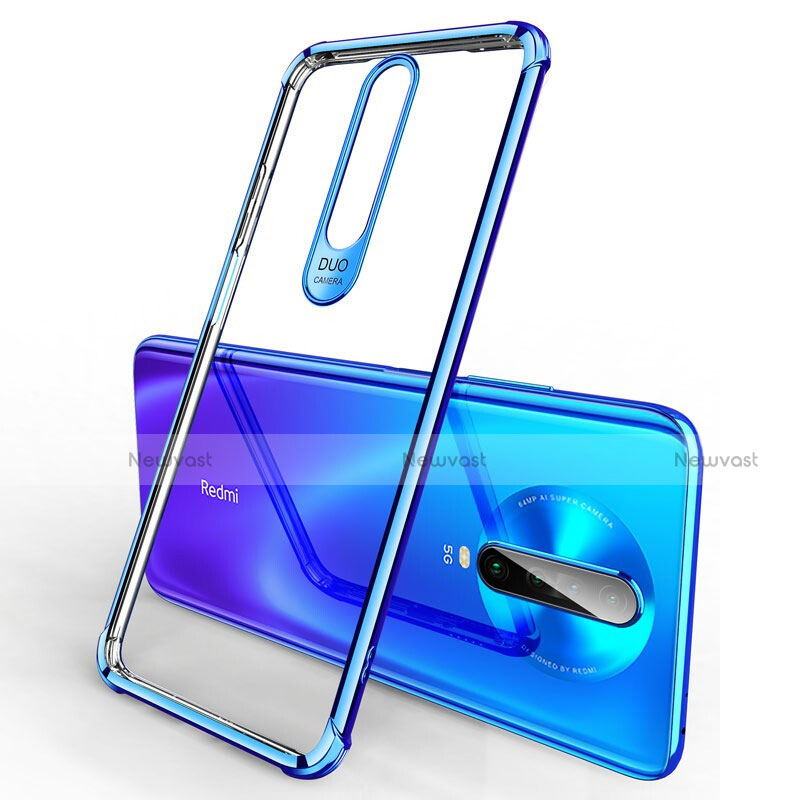 Ultra-thin Transparent TPU Soft Case Cover H03 for Xiaomi Redmi K30 4G Blue