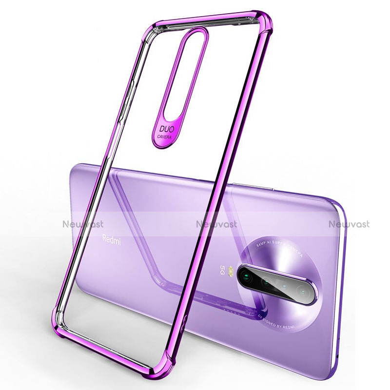 Ultra-thin Transparent TPU Soft Case Cover H03 for Xiaomi Redmi K30i 5G Purple