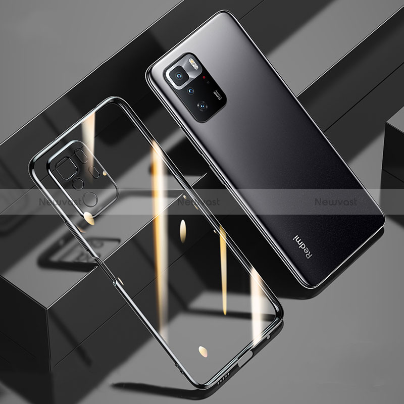 Ultra-thin Transparent TPU Soft Case Cover H03 for Xiaomi Redmi Note 10 Pro 5G Black