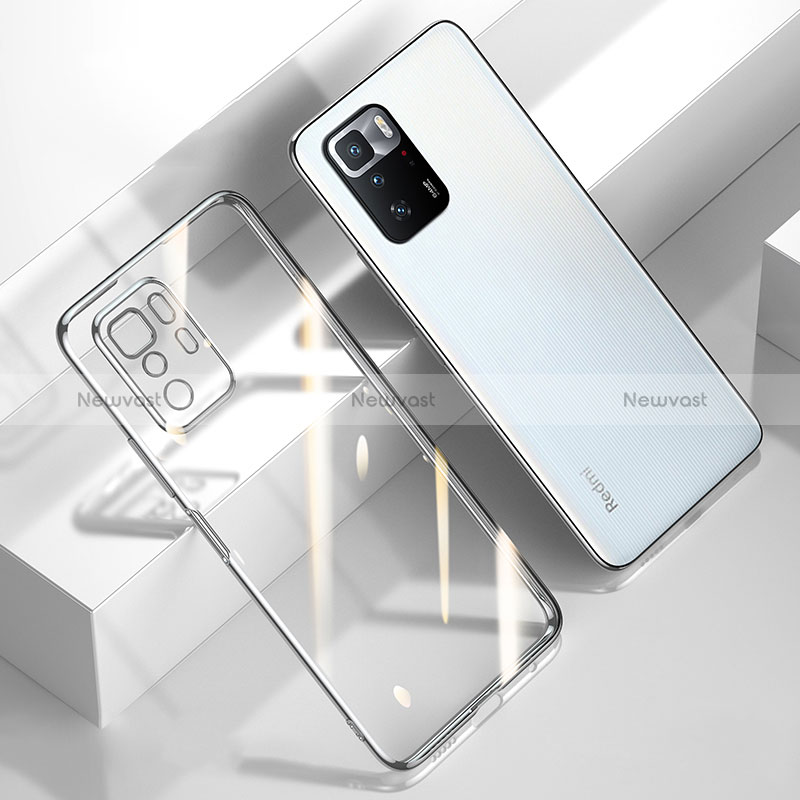 Ultra-thin Transparent TPU Soft Case Cover H03 for Xiaomi Redmi Note 10 Pro 5G Silver