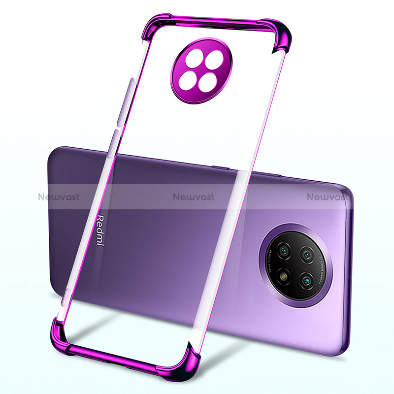 Ultra-thin Transparent TPU Soft Case Cover H03 for Xiaomi Redmi Note 9 5G Purple