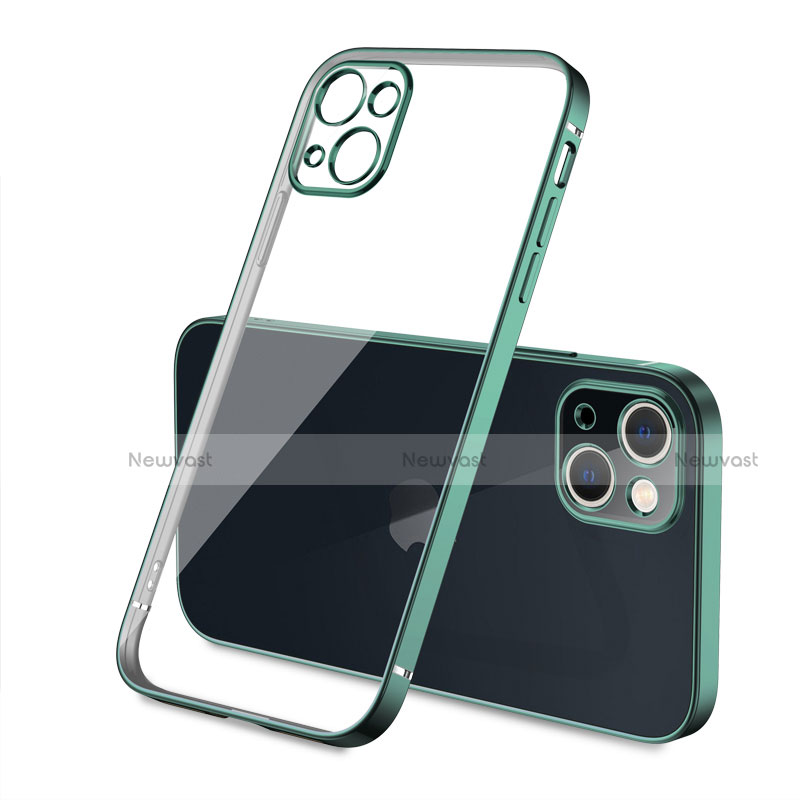 Ultra-thin Transparent TPU Soft Case Cover H04 for Apple iPhone 13 Green