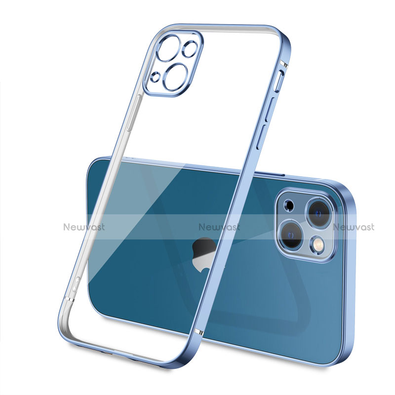 Ultra-thin Transparent TPU Soft Case Cover H04 for Apple iPhone 15 Blue